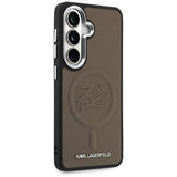 Husa de protectie Karl Lagerfeld Leather with Initial Logo Debossed MagSafe (KLHMS26SPGFKLRDW) compatibil cu Samsung Galaxy S26, Maro