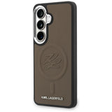 Husa de protectie Karl Lagerfeld Leather with Initial Logo Debossed MagSafe (KLHMS26SPGFKLRDW) compatibil cu Samsung Galaxy S26, Maro