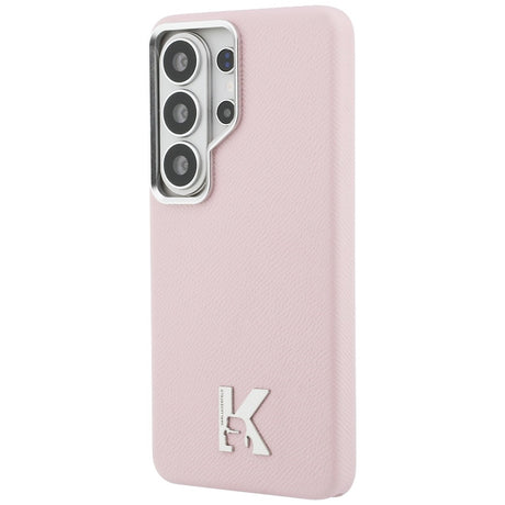 Husa de protectie Karl Lagerfeld Wrapped Grained Leather with K Head Logo MagSafe (KLHMS26L5PGFKHGP) compatibil cu Samsung Galaxy S26 Ultra, Roz