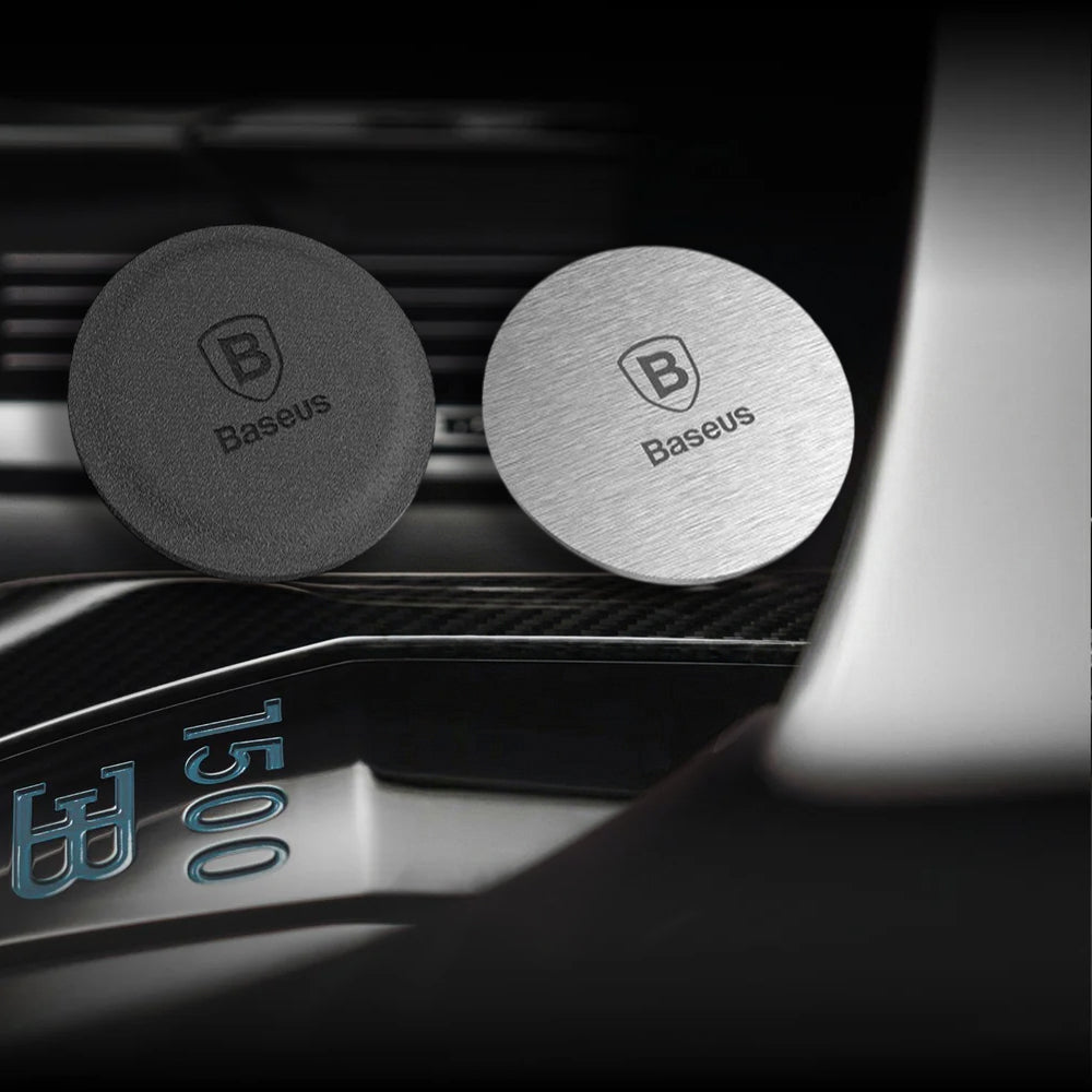 Suport Baseus (set de 2) Metal Plate (ACDR-A0S), with PU Leather and Iron Suit, Negru / Silver