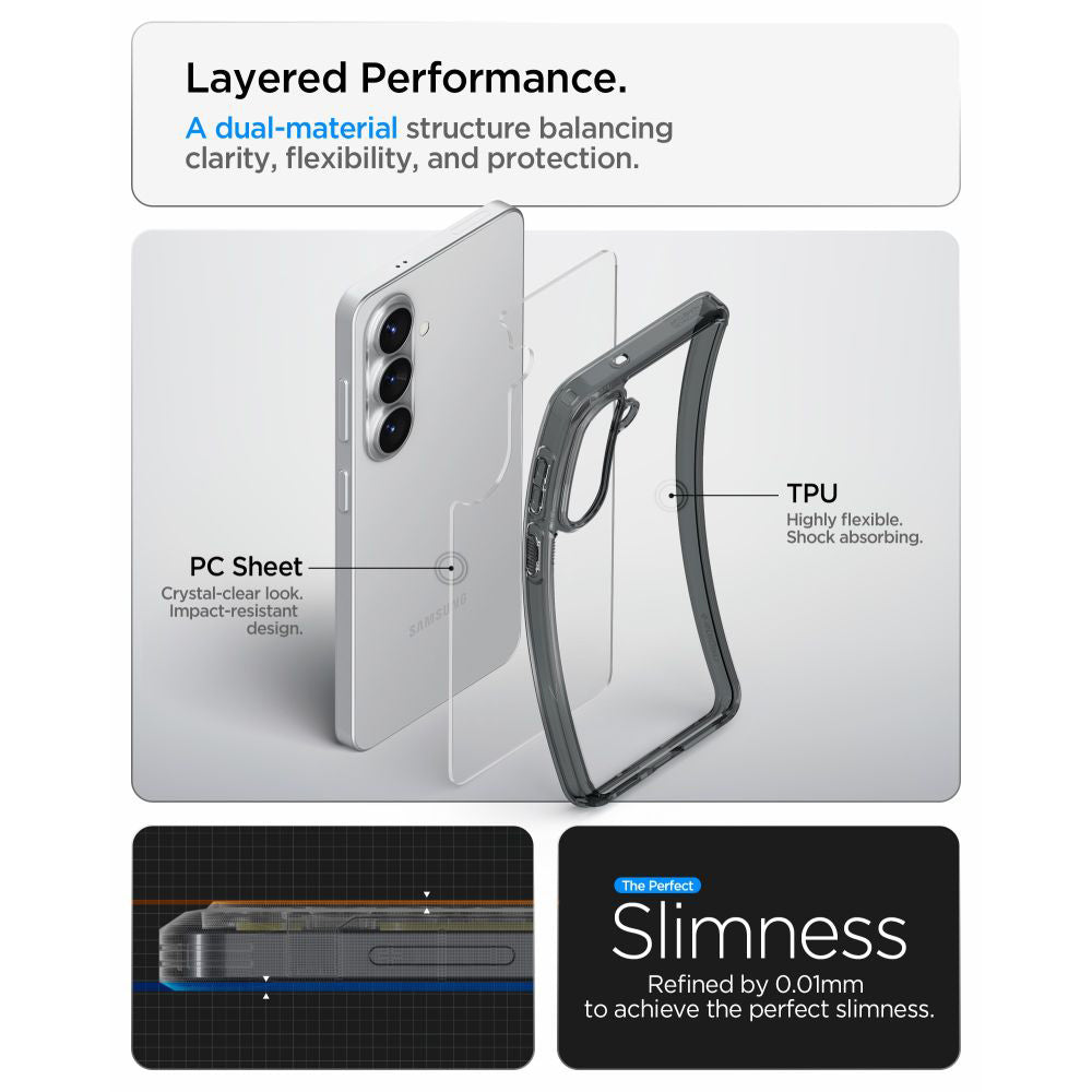 Husa de protectie Spigen Ultra Hybrid (ACS10708) compatibil cu Samsung Galaxy S26 Plus, Space Crystal