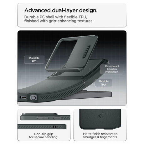 Spigen Optik Armor ACS10688 zöld tok Samsung Galaxy S26 Ultra készülékhez