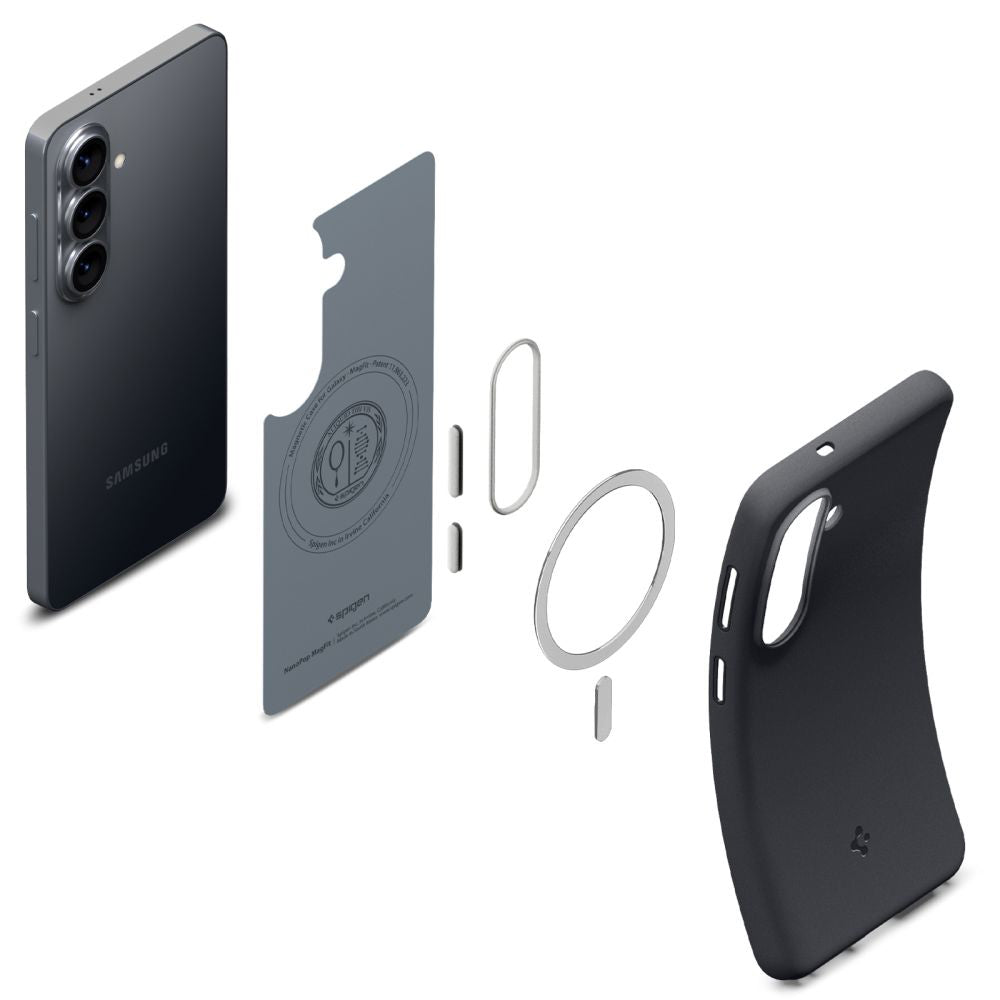 Husa de protectie Spigen Caseology Nano Pop MagSafe (ACS11066) compatibil cu Samsung Galaxy S26, Negru Sesame