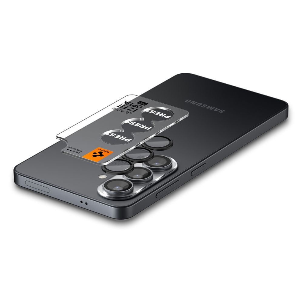 Folie de protectie Spigen (set de 2) Optik.tR EZ Fit Pro HD Camera Glass (AGL11099) compatibil cu Samsung Galaxy S26, Negru