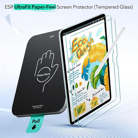 Husa de protectie tableta ESR Paper-Feel UltraFit Tray (set de 2) compatibil cu iPad 10 (2022) 10.9 / 11 (2025) / 12 (2026), Transparent
