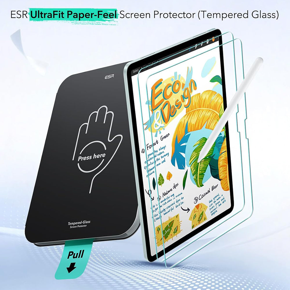 Husa de protectie tableta ESR Paper-Feel UltraFit Tray (set de 2) compatibil cu iPad Air 11 (2024) / Air 11 (2025) / Air 11 (2026), Transparent