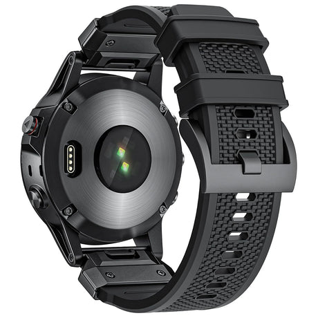 Curea smartwatch Techsuit Watchband QuickFit 22mm compatibil cu Garmin Fenix 5/6/7, Negru