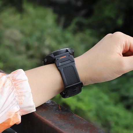 Curea smartwatch Techsuit Watchband QuickFit 22mm compatibil cu Garmin Fenix 5/6/7, Negru