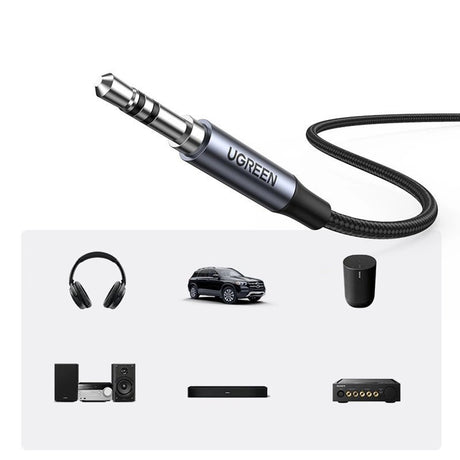Cablu Ugreen CM450 (20192), Type-C la 3.5mm, DAC, 1m, Gri