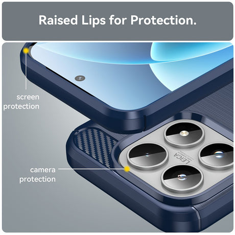 Husa de protectie Techsuit Carbon Silicone compatibil cu Xiaomi 17, Albastru