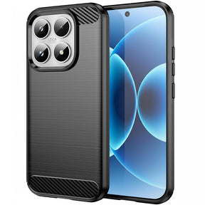 Husa de protectie Techsuit Carbon Silicone compatibil cu Xiaomi 17, Negru