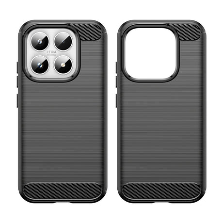 Husa de protectie Techsuit Carbon Silicone compatibil cu Xiaomi 17, Negru