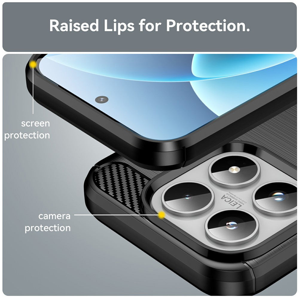 Husa de protectie Techsuit Carbon Silicone compatibil cu Xiaomi 17, Negru