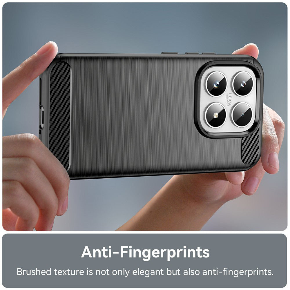 Husa de protectie Techsuit Carbon Silicone compatibil cu Xiaomi 17, Negru