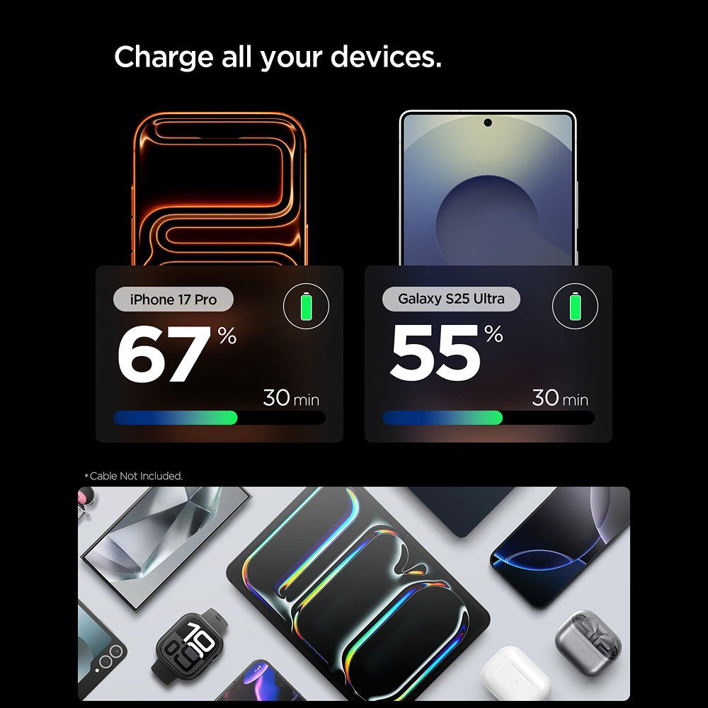 Incarcator Spigen (ACH09493), Type-C, 30W, Fast Charging, Negru