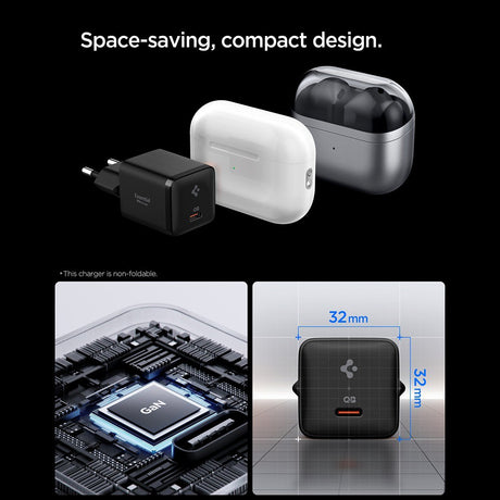 Incarcator Spigen (ACH09493), Type-C, 30W, Fast Charging, Negru