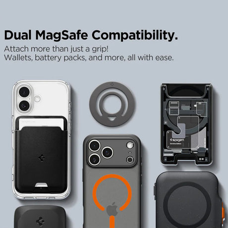 Suport Spigen Phone Ring Dual Pop MagSafe (AMP11369), with Flexible Finger Loop Grip, Dual Magnetic, Silicone, Violet