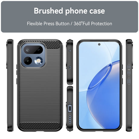 Husa de protectie Techsuit Carbon Silicone compatibil cu Realme 16 Pro, Negru