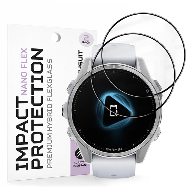 Accesoriu smartwatch Techsuit Nano Flex (set de 2) compatibil cu Garmin Fenix 8 43mm, Negru