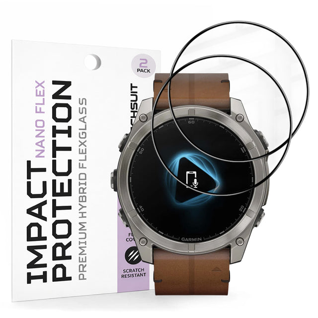 Accesoriu smartwatch Techsuit Nano Flex (set de 2) compatibil cu Garmin Fenix 8 / Fenix 8 Pro 51mm, Negru