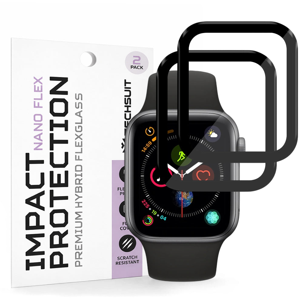 Accesoriu smartwatch Techsuit Nano Flex (set de 2) compatibil cu Apple Watch 4 / 5 /6 / SE / SE 2 / SE 3 40mm, Negru