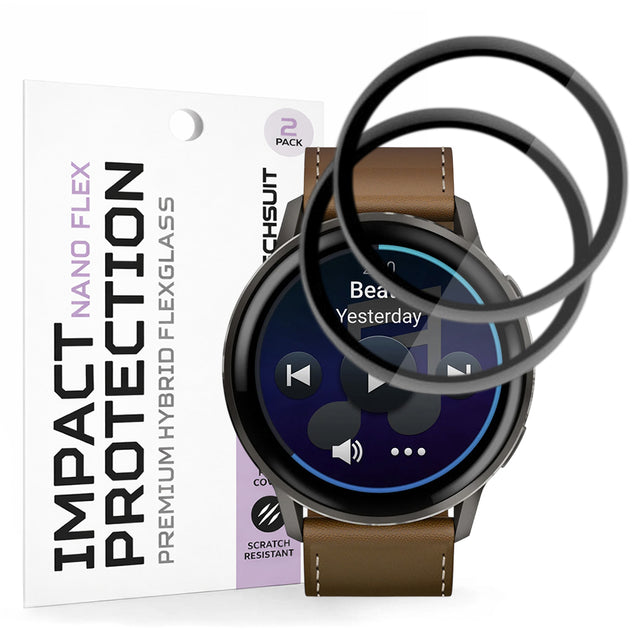 Accesoriu smartwatch Techsuit Nano Flex (set de 2) compatibil cu Garmin Venu 4 45mm, Negru