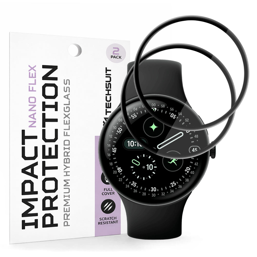 Accesoriu smartwatch Techsuit Nano Flex (set de 2) compatibil cu Google Pixel Watch 4 45mm, Negru