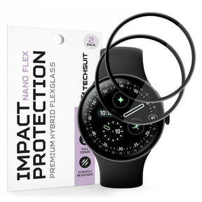 Accesoriu smartwatch Techsuit Nano Flex (set de 2) compatibil cu Google Pixel Watch 4 45mm, Negru