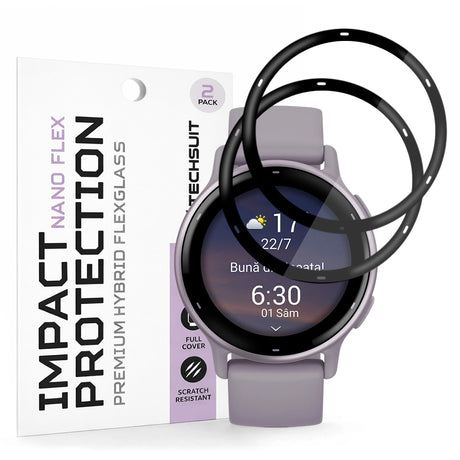 Accesoriu smartwatch Techsuit Nano Flex, set de 2, pentru Garmin vivoactive 5, negru