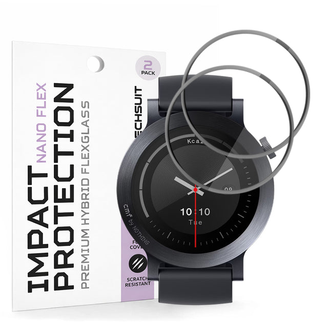 Accesoriu smartwatch Techsuit Nano Flex (set de 2) compatibil cu Nothing CMF Watch 3 Pro, Negru