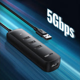Hub Ugreen CM416 (10915), USB 3.0 la 4x USB-A Type-C, 5Gbps, Negru