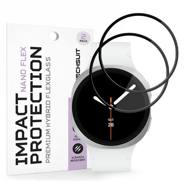 Accesoriu smartwatch Techsuit Nano Flex (set de 2) compatibil cu Samsung Galaxy Watch8 44mm, Negru