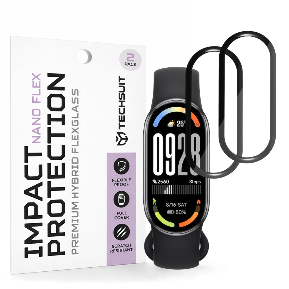 Accesoriu smartwatch Techsuit Nano Flex (set de 2) compatibil cu Xiaomi Smart Band 10, Negru