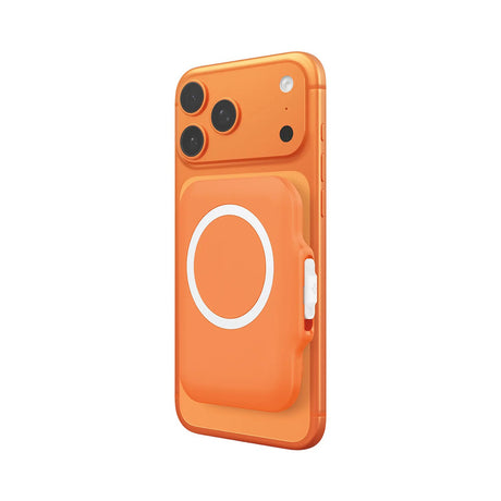 Suport Spigen Magnetic Wallet TinTap MagFit+ (AFA11380), MagSafe, Easy Access, Minimalist Construction, Portocaliu