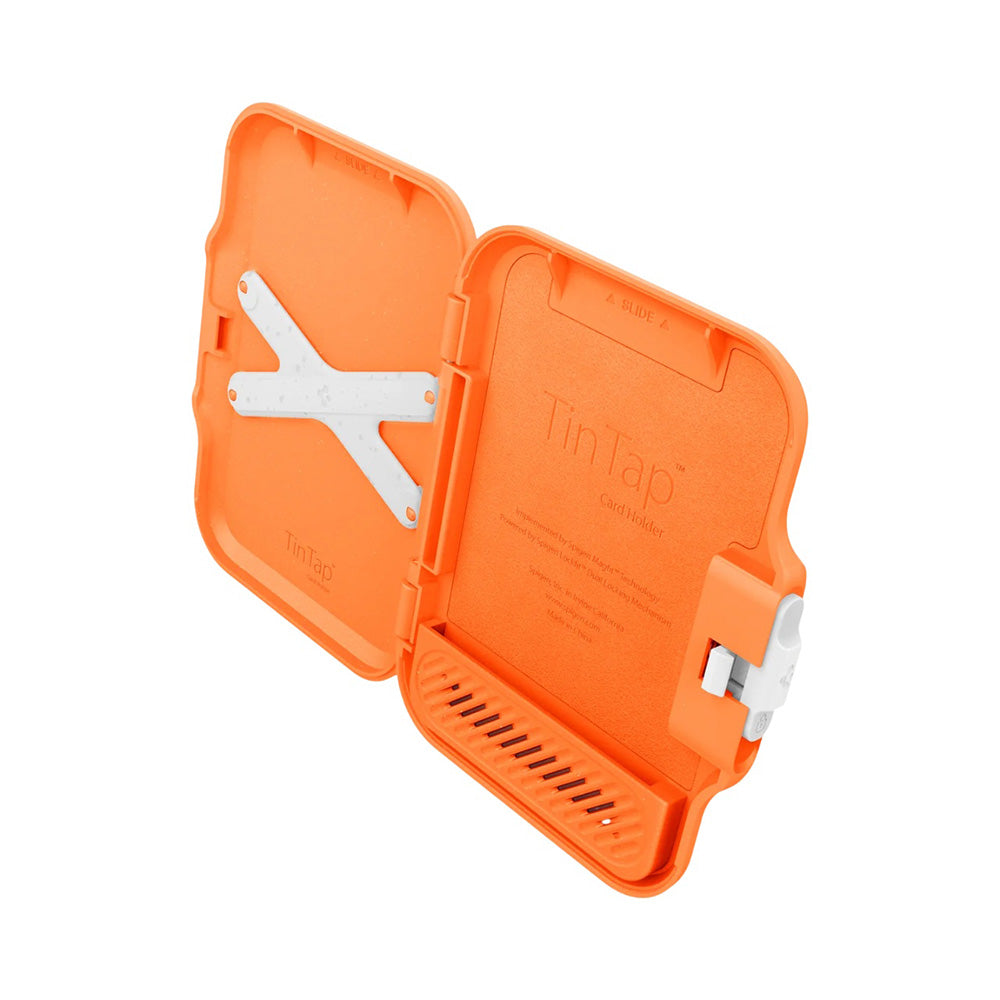Suport Spigen Magnetic Wallet TinTap MagFit+ (AFA11380), MagSafe, Easy Access, Minimalist Construction, Portocaliu