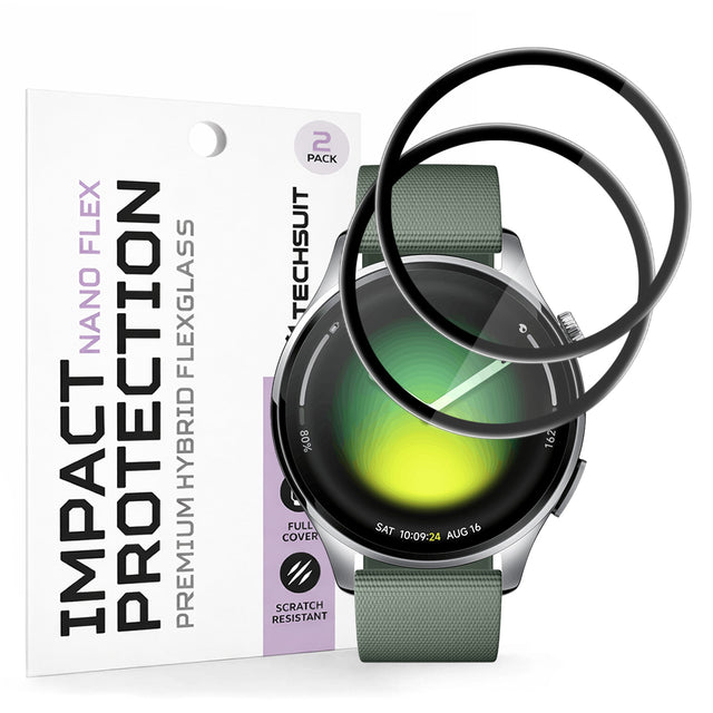 Accesoriu smartwatch Techsuit Nano Flex (set de 2) compatibil cu Xiaomi Watch 5 (47mm), Negru
