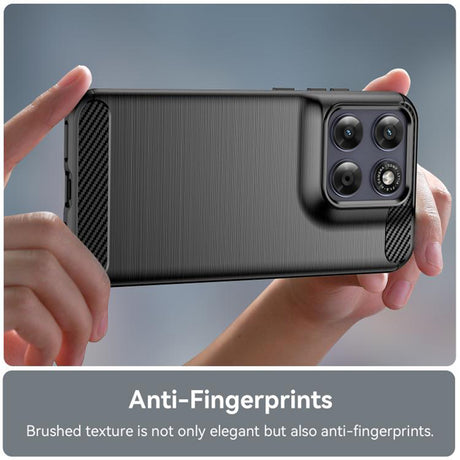 Husa de protectie Techsuit Carbon Silicone compatibil cu Motorola Moto G77 / G67, Negru