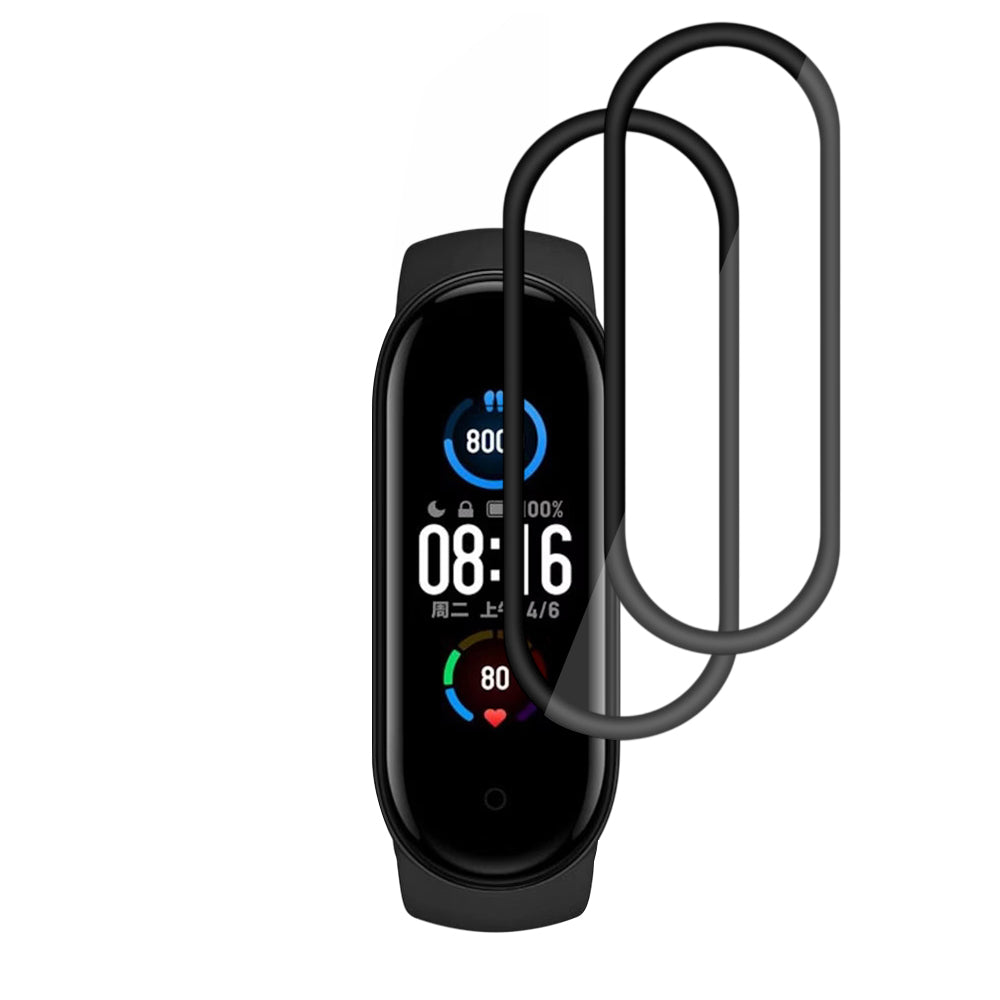 Accesoriu smartwatch Techsuit Nano Flex (set de 2) compatibil cu Xiaomi Mi Band 5 / 6 / 6 NFC, Negru