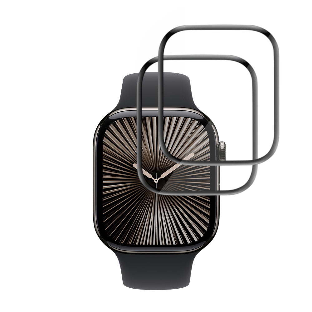 Accesoriu smartwatch Techsuit Nano Flex (set de 2) compatibil cu Apple Watch 10 42mm / 11 42mm, Negru