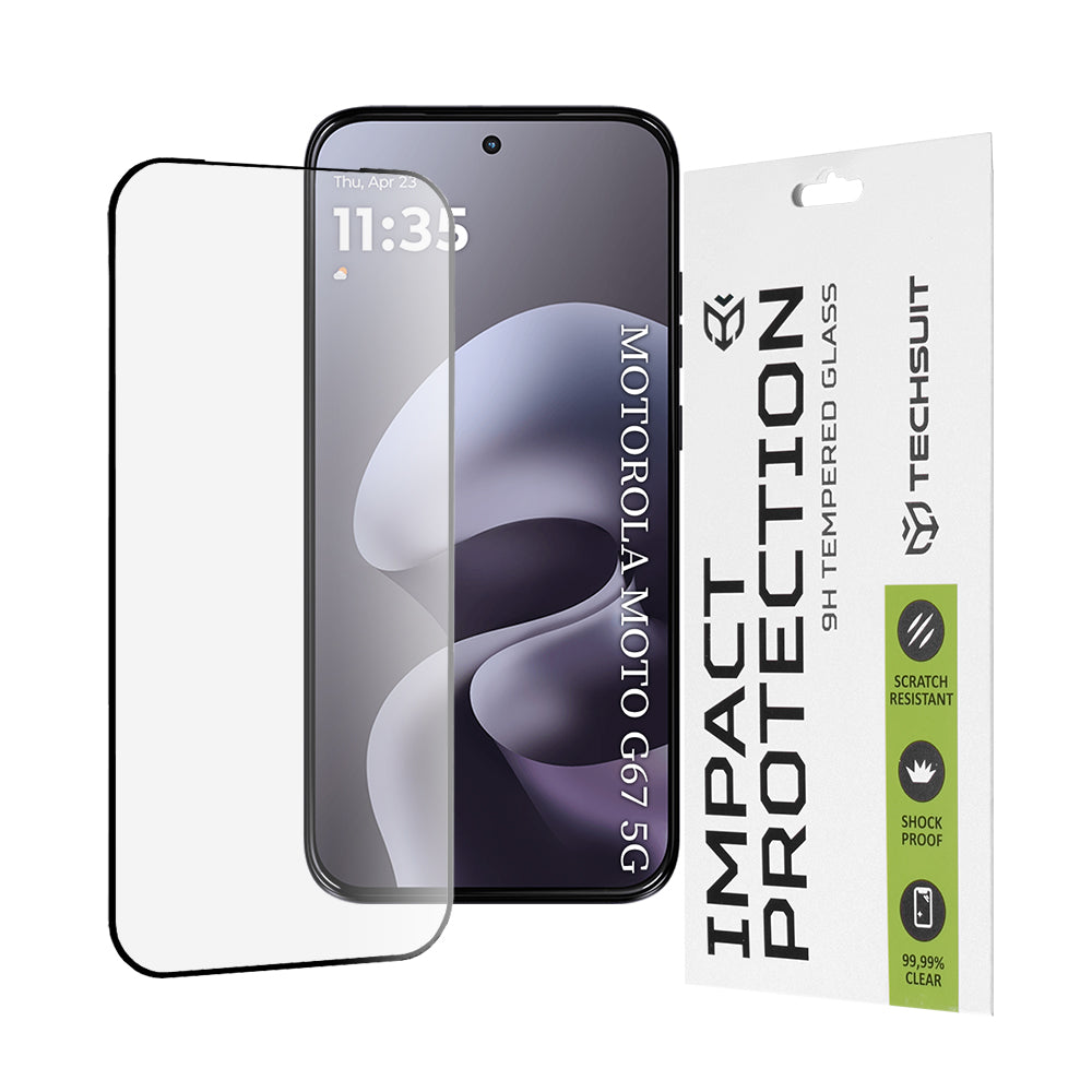 Folie de protectie Techsuit 111D Full Cover / Full Glue Glass compatibil cu Motorola Moto G77 / G67, Negru