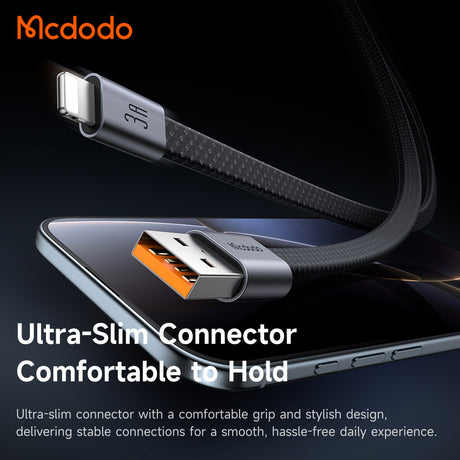 Cablu Mcdodo Self-Winding (CA-1160), USB-A la Lightning, 3A, 1m, Negru