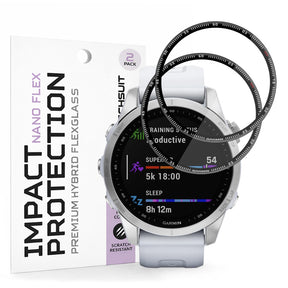 Accesoriu smartwatch Techsuit Nano Flex (set de 2) compatibil cu Garmin Fenix 7S, Negru