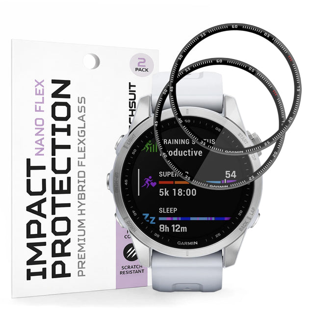 Accesoriu smartwatch Techsuit Nano Flex (set de 2) compatibil cu Garmin Fenix 7S, Negru