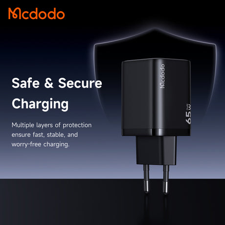 Incarcator Mcdodo (CH-0850), USB-C, 65W, GaN, Negru