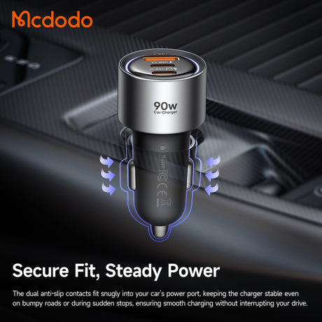 Incarcator Mcdodo (CC-3110), 2x USB-C / USB, 90W, 12-24V, Negru
