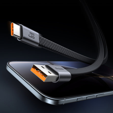 Cablu Mcdodo Self-Winding (CA-1200), USB-A la Type-C, 6A, 1m, Negru