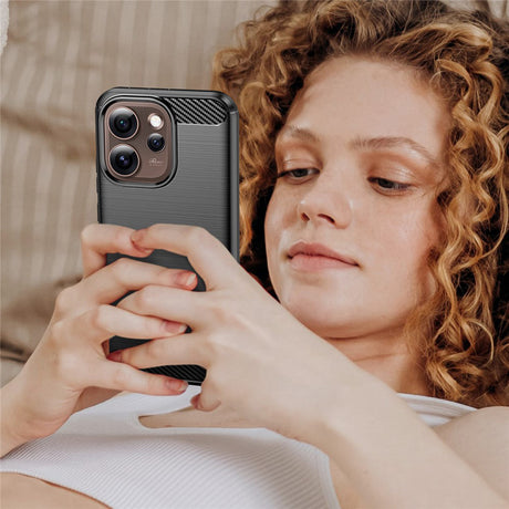 Husa de protectie Techsuit Carbon Silicone compatibil cu Oppo Reno15 Pro Max, Negru
