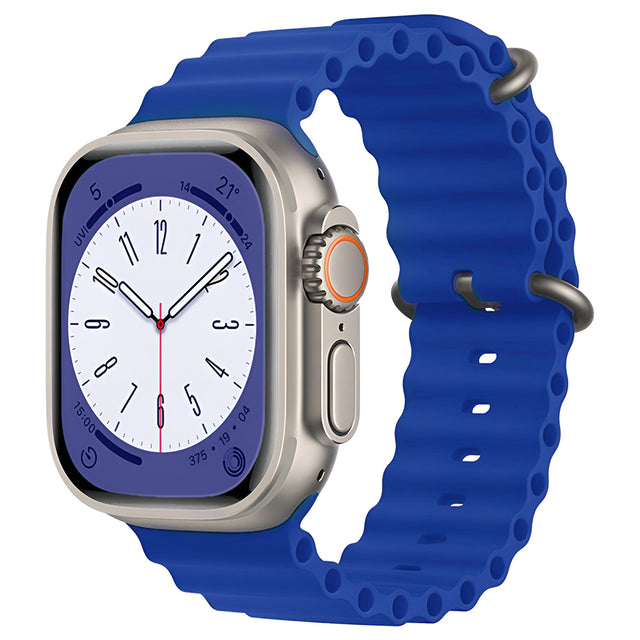 Curea smartwatch Techsuit Watchband (W038) compatibil cu Apple Watch 1/2/3/4/5/6/7/8/9/10/11/SE/SE 2/SE 3 (38/40/41/42mm), Albastru