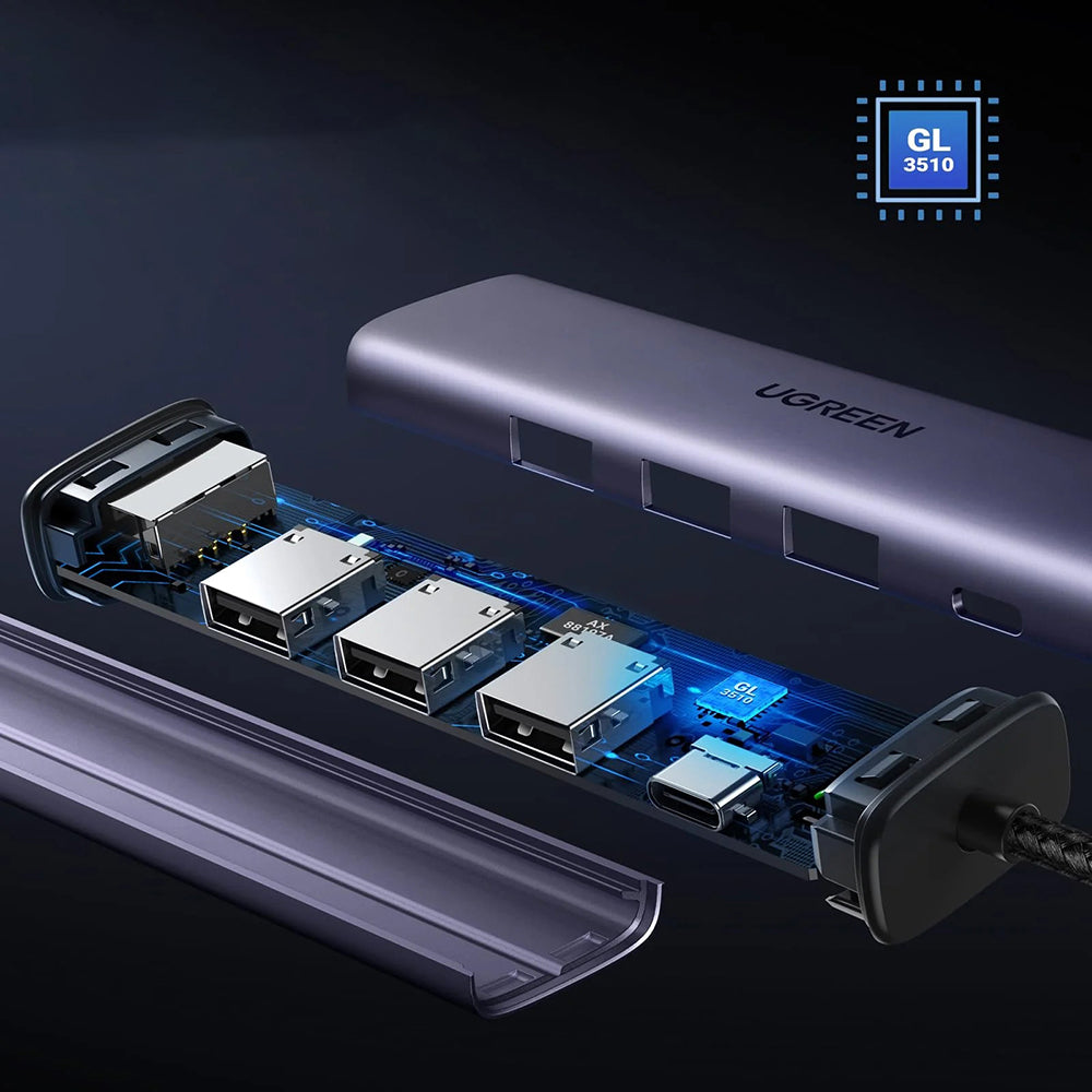 Adaptor Ugreen Ethernet CM475, USB-RJ45, 1000Mbps, Gri