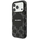 Husa de protectie Karl Lagerfeld Leather KL Monogram Logo MagSafe (KLHMP17L5PGKLMCK) compatibil cu iPhone 17 Pro, Negru
